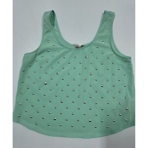 Forever 21 Studded Tank Top Sleeveless Casual Cute Green Size M